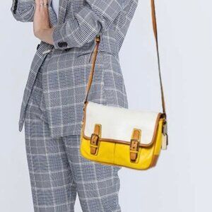 Coach Park Color Block Yellow/White Crossbody B1373-523383